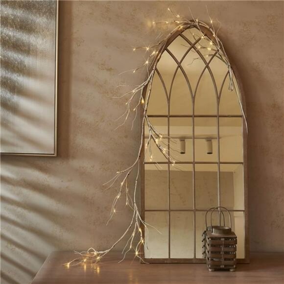 Lighted Birch Garland 6FT 48 LED Battery Operated Timer Pre-lit Twig Vine Lights - Picture 2 of 7